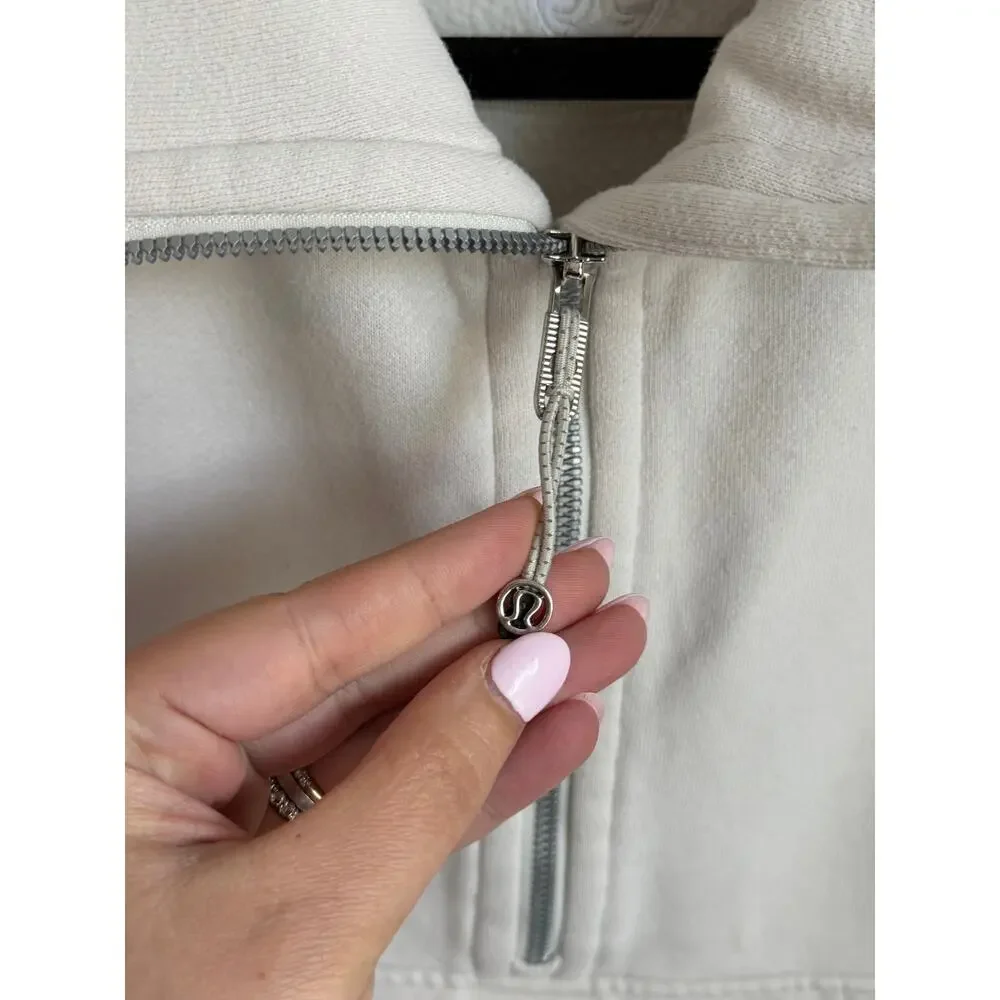 Lululemon Scuba Oversized Funnel Neck Half Zip Sweatshirt Natural Ivory XS / S - Picture 7 of 11
